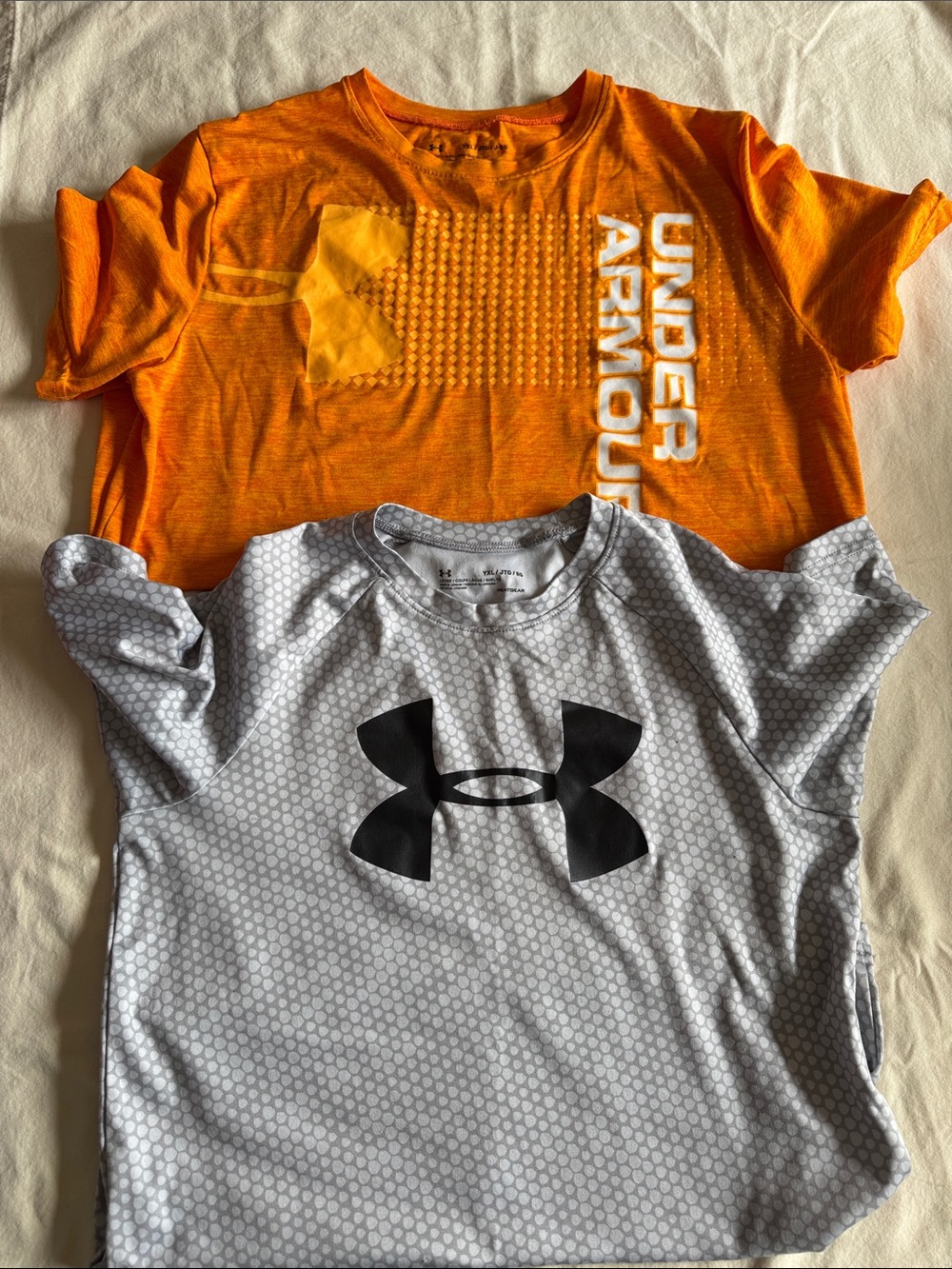 Under Armour Boys YXL Short-Sleeve Tee Set - Orange & Gray